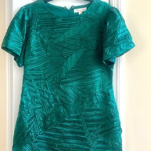 She + Sky Emerald Green Textured Short Sleeve Mini Dress